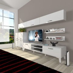 Decoraktiv Eko 8 Slm Dvd Silver Tv Ünitesi Tv Sehpası Parlak Beyaz
