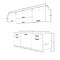 Decoraktiv Prestij 220 MDF Hazır Mutfak Dolabı Bordo