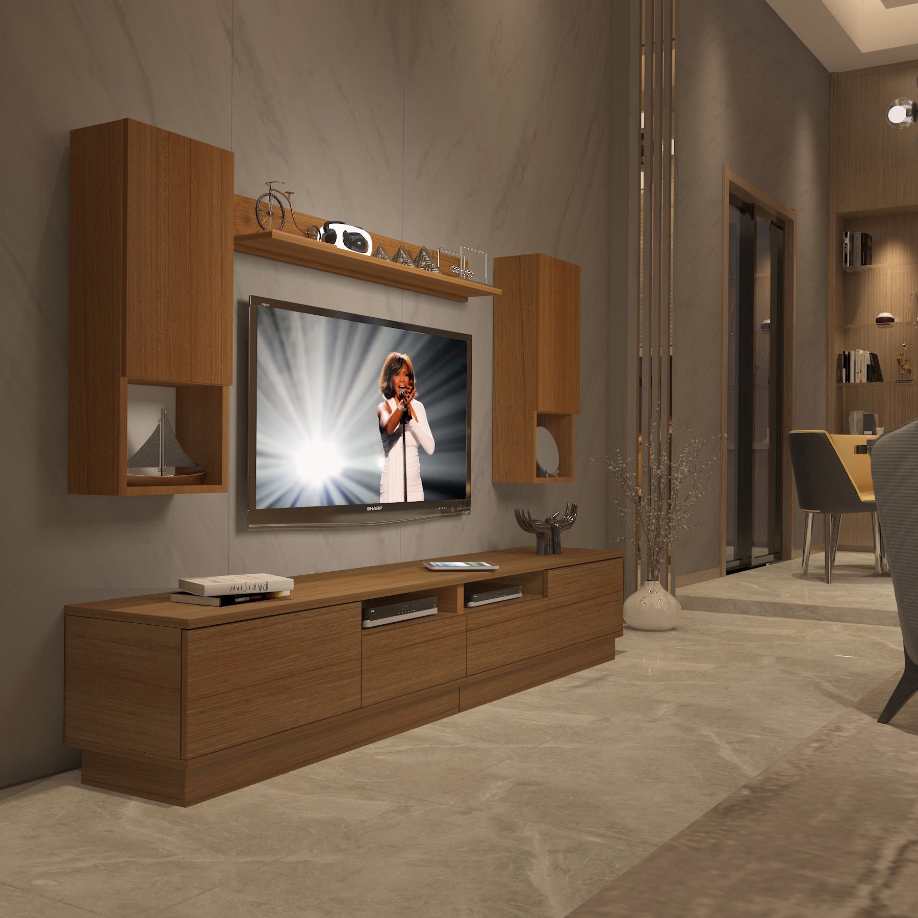 Decoraktiv Trendstyle 5220DAS Mdf Tv Ünitesi Tv Sehpası Ceviz