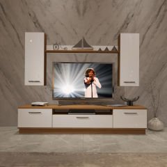 Decoraktiv Trendstyle 5D Mdf Tv Ünitesi Tv Sehpası Ceviz - Beyaz