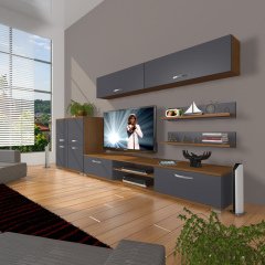 Decoraktiv Eko 6Y Mdf Dvd Tv Ünitesi Tv Sehpası Ceviz - Antrasit