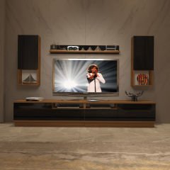 Decoraktiv Trendstyle 5220DAS Mdf Tv Ünitesi Tv Sehpası Ceviz - Siyah