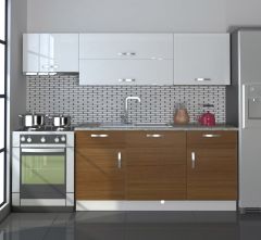 Decoraktiv Prestij 220 MDF Hazır Mutfak Dolabı Ceviz - Beyaz