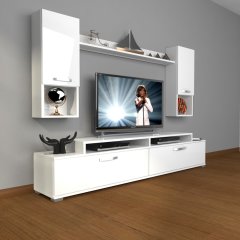 Decoraktiv Ekoflex 5DA Slm Tv Ünitesi Tv Sehpası Parlak Beyaz