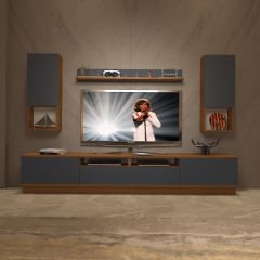 Decoraktiv Trendstyle 5220DAS Mdf Tv Ünitesi Tv Sehpası Ceviz - Antrasit