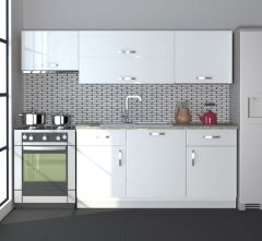 Decoraktiv Prestij 220 MDF Hazır Mutfak Dolabı Parlak Beyaz