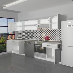 Decoraktiv Elite 280Y Ankastre MDF Hazır Mutfak Dolabı Parlak Beyaz