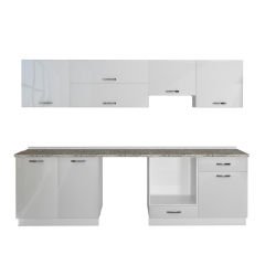 Decoraktiv Elite 280Y Ankastre MDF Hazır Mutfak Dolabı Parlak Beyaz