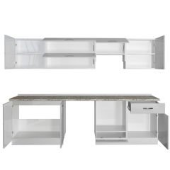 Decoraktiv Elite 280Y Ankastre MDF Hazır Mutfak Dolabı Parlak Beyaz
