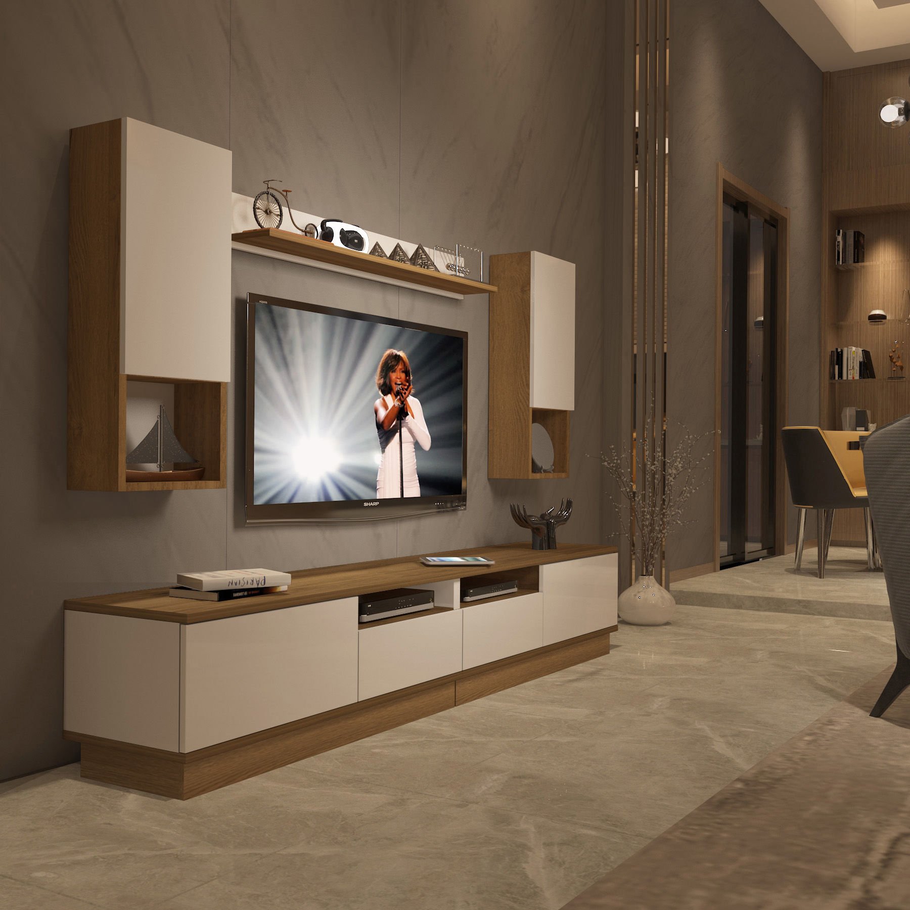 Decoraktiv Trendstyle 5220DAS Mdf Tv Ünitesi Tv Sehpası Pera - Beyaz