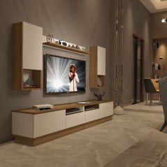Decoraktiv Trendstyle 5220DAS Mdf Tv Ünitesi Tv Sehpası Pera - Beyaz