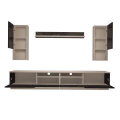 Decoraktiv Trendstyle 5220DAS Mdf Tv Ünitesi Tv Sehpası Beyaz - Siyah Mermer