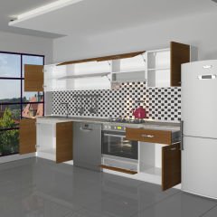 Decoraktiv Elite 280Y Ankastre MDF Hazır Mutfak Dolabı Ceviz