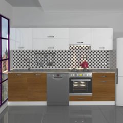 Decoraktiv Elite 280Y Ankastre MDF Hazır Mutfak Dolabı Ceviz - Beyaz