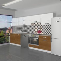 Decoraktiv Elite 280Y Ankastre MDF Hazır Mutfak Dolabı Ceviz - Beyaz