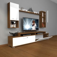 Decoraktiv Ekoflex 5DA Slm Tv Ünitesi Tv Sehpası Ceviz - Beyaz