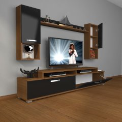 Decoraktiv Ekoflex 5DA Slm Tv Ünitesi Tv Sehpası Ceviz - Siyah