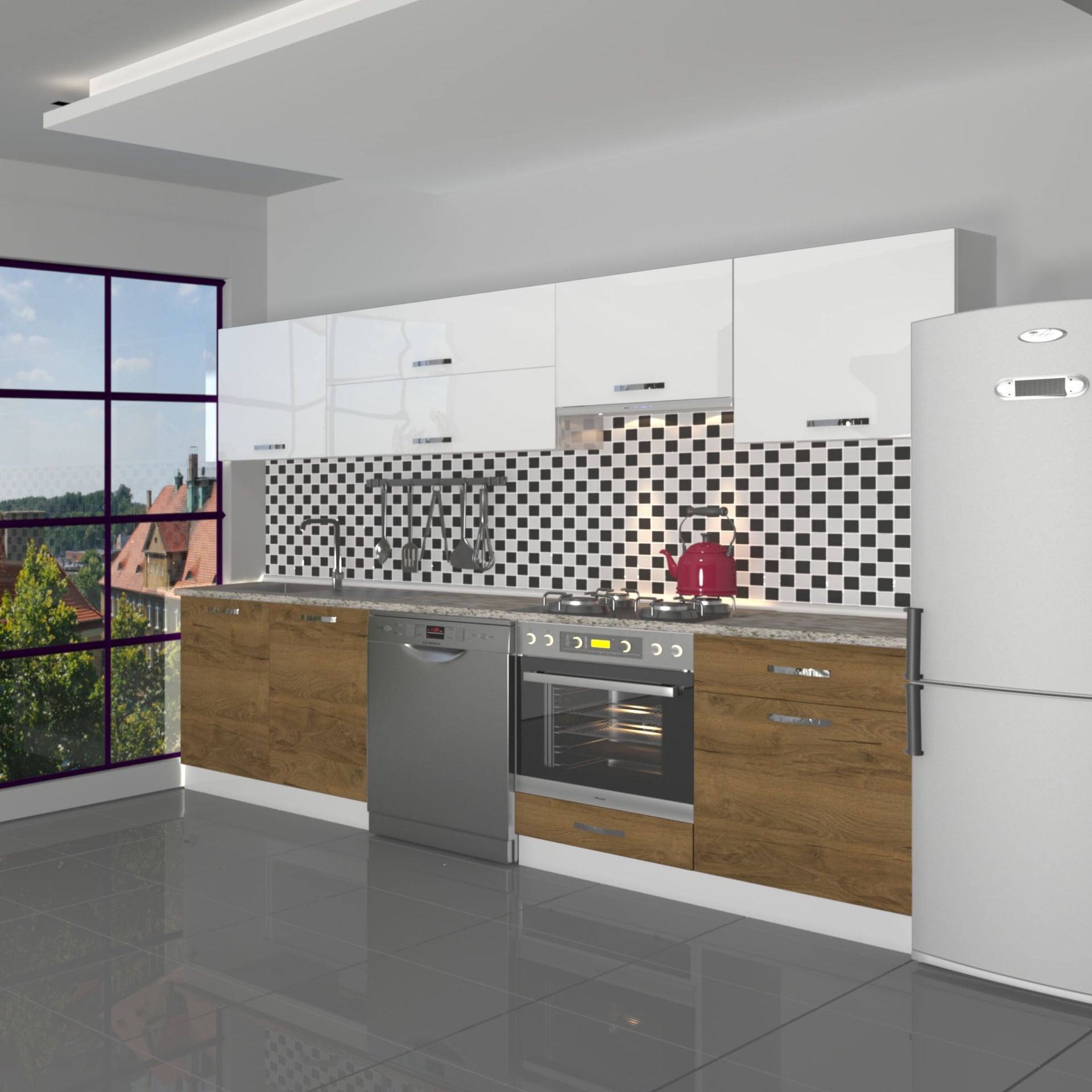 Decoraktiv Elite 280Y Ankastre MDF Hazır Mutfak Dolabı Pera - Beyaz