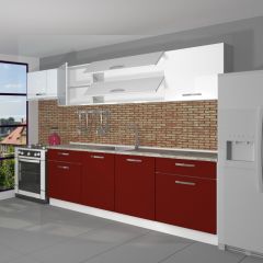 Decoraktiv Prestij 280 MDF Hazır Mutfak Dolabı Bordo - Beyaz