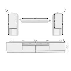 Decoraktiv Trendstyle 5220DAS Mdf Tv Ünitesi Tv Sehpası Pera - Antrasit