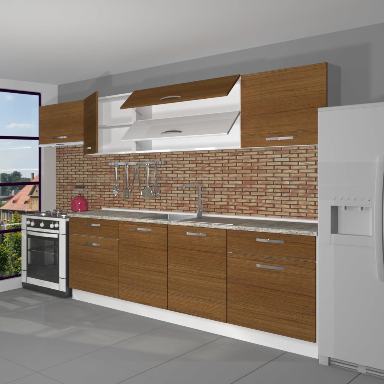 Decoraktiv Prestij 280 MDF Hazır Mutfak Dolabı Ceviz