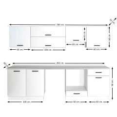Decoraktiv Elite 280Y Ankastre MDF Hazır Mutfak Dolabı Bordo - Beyaz