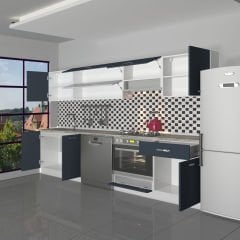Decoraktiv Elite 280Y Ankastre MDF Hazır Mutfak Dolabı Antrasit