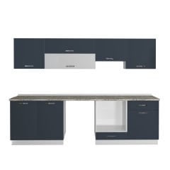 Decoraktiv Elite 280Y Ankastre MDF Hazır Mutfak Dolabı Antrasit