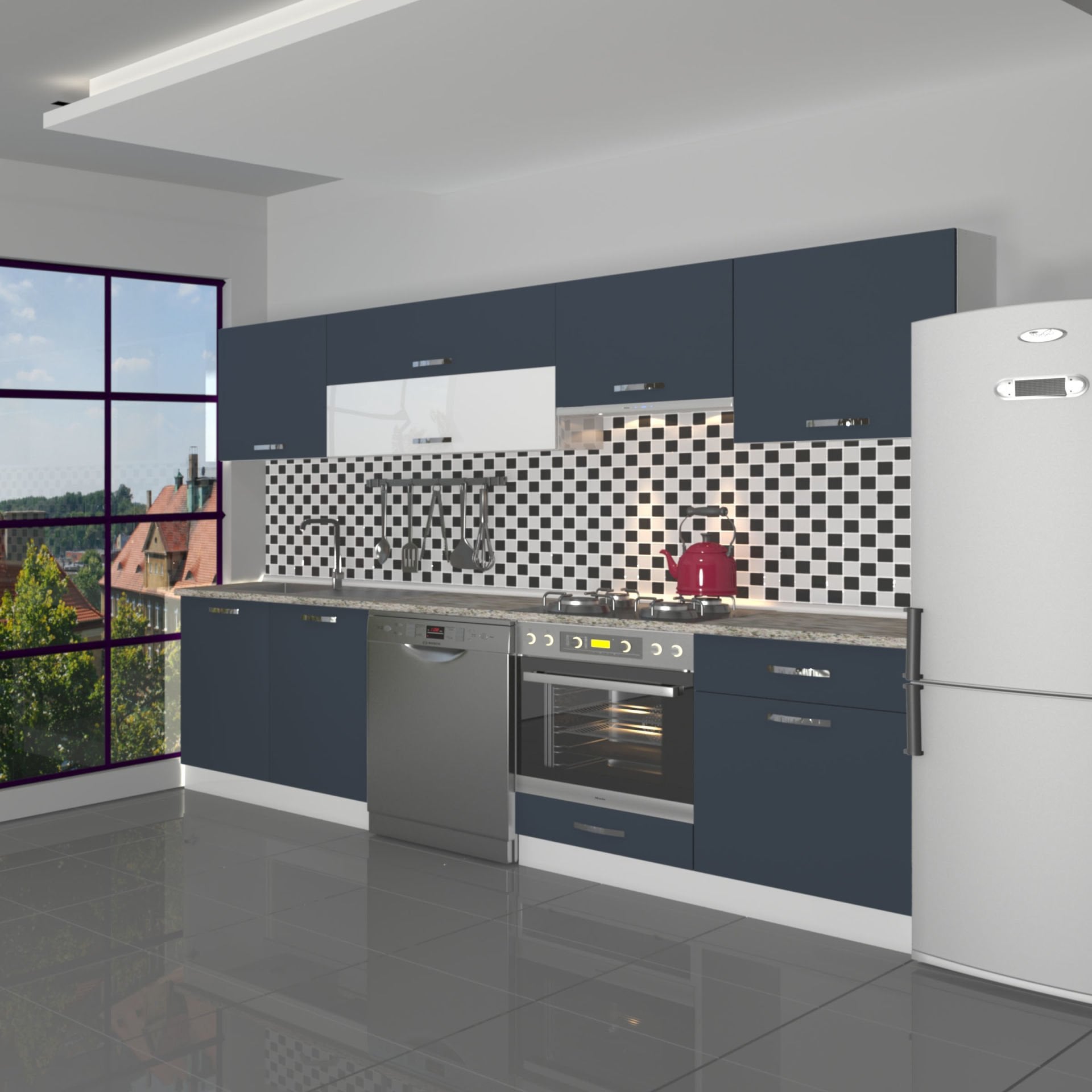 Decoraktiv Elite 280Y Ankastre MDF Hazır Mutfak Dolabı Antrasit