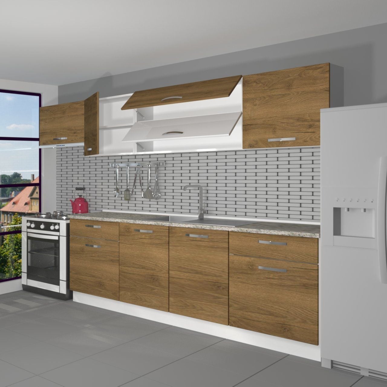 Decoraktiv Prestij 280 MDF Hazır Mutfak Dolabı Pera