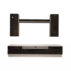 Decoraktiv Trendstyle 5DS Mdf Tv Ünitesi Tv Sehpası Beyaz - Siyah Mermer