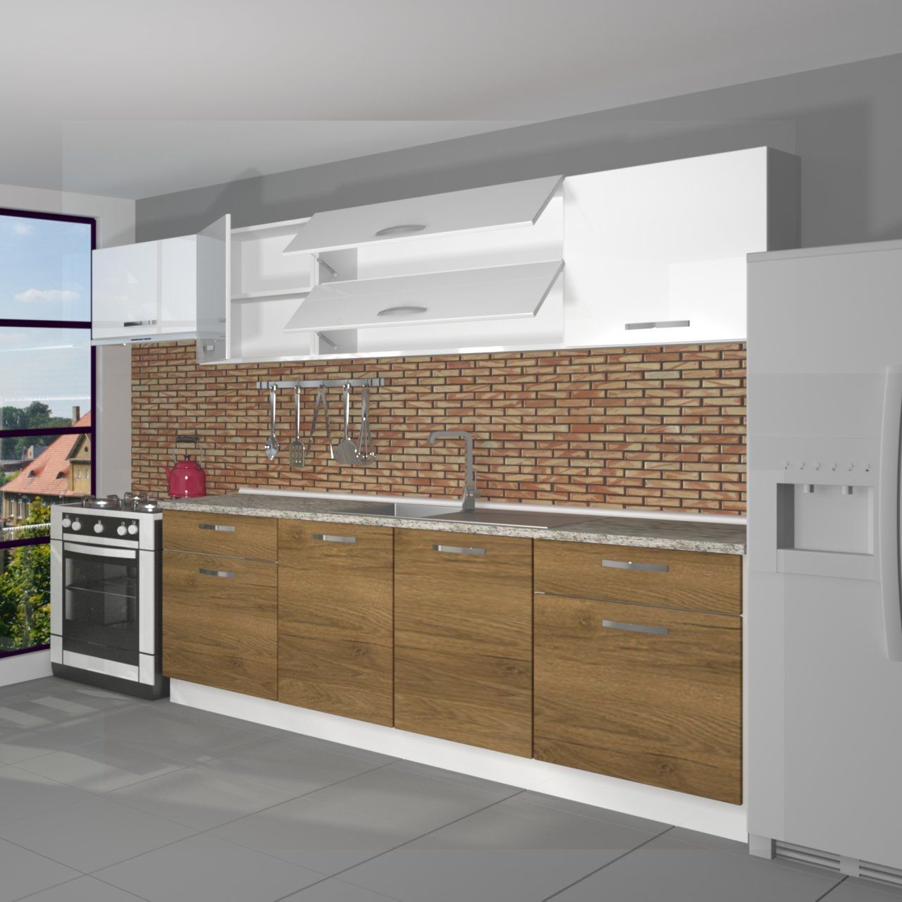 Decoraktiv Prestij 280 MDF Hazır Mutfak Dolabı Pera - Beyaz