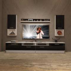 Decoraktiv Trendstyle 5220DA Slm Tv Ünitesi Tv Sehpası Beyaz - Siyah