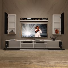 Decoraktiv Trendstyle 5220DA Slm Tv Ünitesi Tv Sehpası Beyaz - Siyah