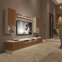 Decoraktiv Trendstyle 5220DA Slm Tv Ünitesi Tv Sehpası Beyaz - Ceviz