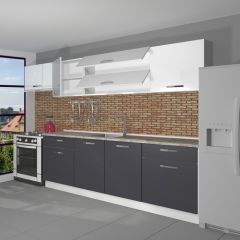 Decoraktiv Prestij 280 MDF Hazır Mutfak Dolabı Antrasit - Beyaz