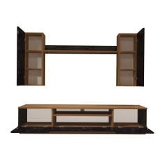 Decoraktiv Trendstyle 5DS Mdf Tv Ünitesi Tv Sehpası Ceviz - Siyah Mermer