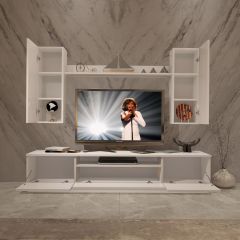 Decoraktiv Trendstyle 5D Slm Tv Ünitesi Tv Sehpası Parlak Beyaz