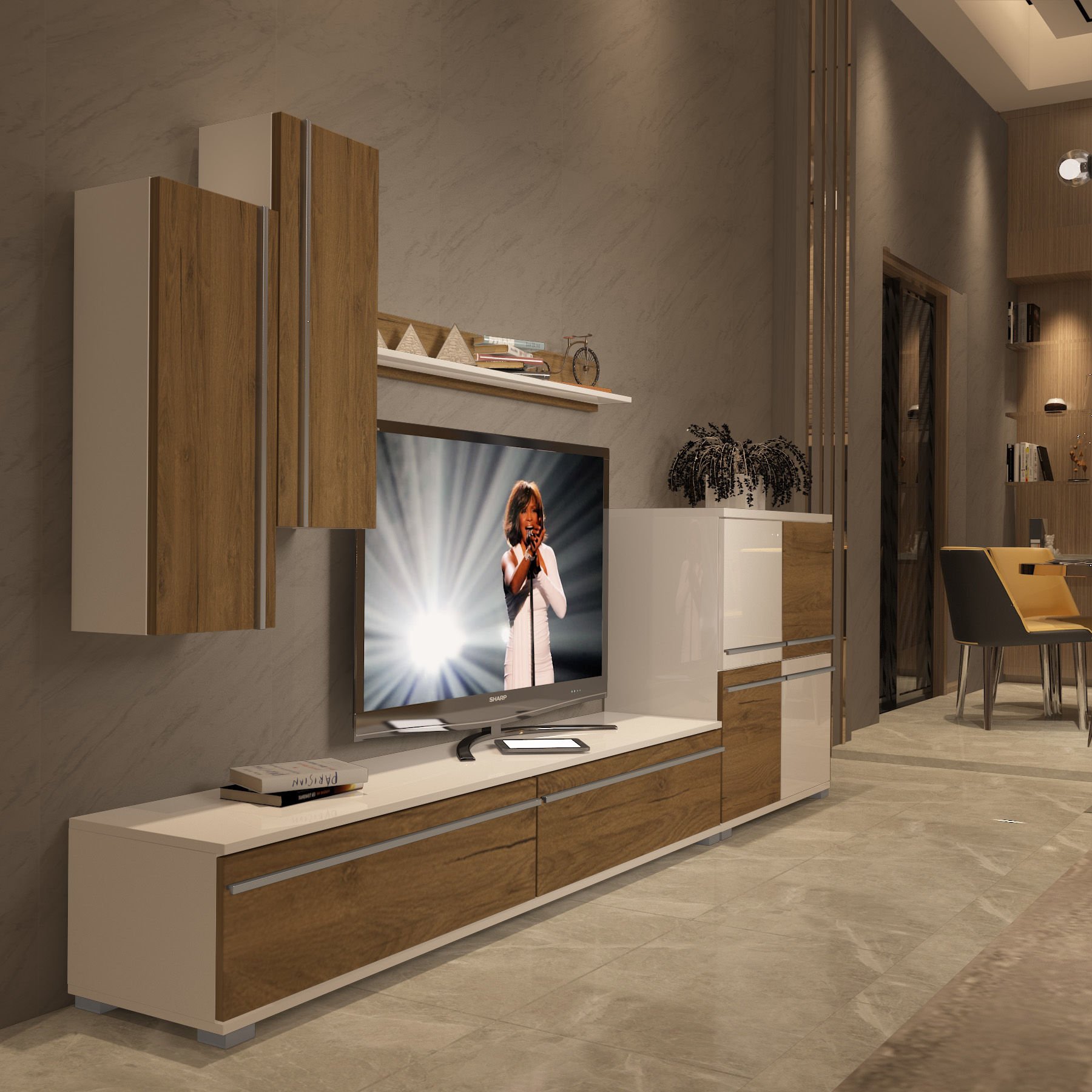 Decoraktiv Eko 6 Mdf Std Tv Ünitesi Tv Sehpası Beyaz - Pera