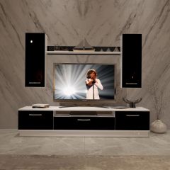 Decoraktiv Trendstyle 5D Slm Tv Ünitesi Tv Sehpası Beyaz - Siyah