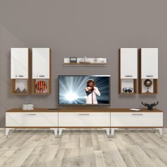 Decoraktiv Eko 8DA Mdf Silver Tv Ünitesi Tv Sehpası Ceviz - Beyaz