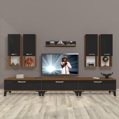 Decoraktiv Eko 8DA Mdf Silver Tv Ünitesi Tv Sehpası Ceviz - Siyah