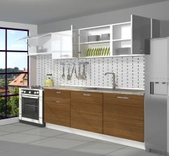 Decoraktiv Smart 240 MDF Hazır Mutfak Dolabı Ceviz - Beyaz