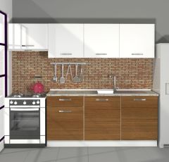 Decoraktiv Smart 240 MDF Hazır Mutfak Dolabı Ceviz - Beyaz