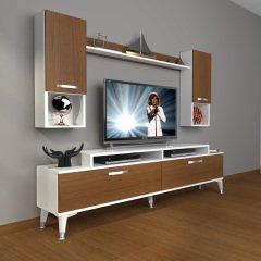 Decoraktiv Ekoflex 5DA Slm Silver Tv Ünitesi Tv Sehpası Beyaz - Ceviz
