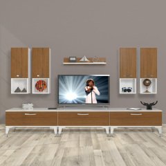Decoraktiv Eko 8DA Slm Silver Tv Ünitesi Tv Sehpası Beyaz - Ceviz