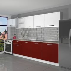 Decoraktiv Smart 280 MDF Hazır Mutfak Dolabı Bordo - Beyaz