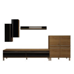 Decoraktiv Eko 6 Mdf Std Krom Ayaklı Tv Ünitesi Tv Sehpası Pera - Siyah