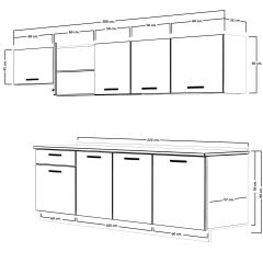 Decoraktiv Smart 280 MDF Hazır Mutfak Dolabı Bordo - Beyaz