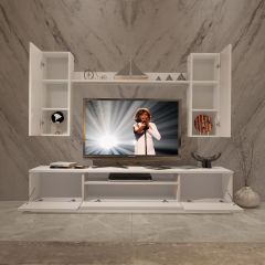 Decoraktiv Trendstyle 5DS Slm Tv Ünitesi Tv Sehpası Parlak Beyaz